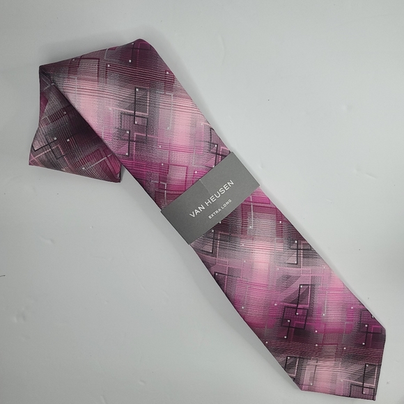 VAN HEUSEN Extra Long Pink Neck Tie. - Picture 2 of 6